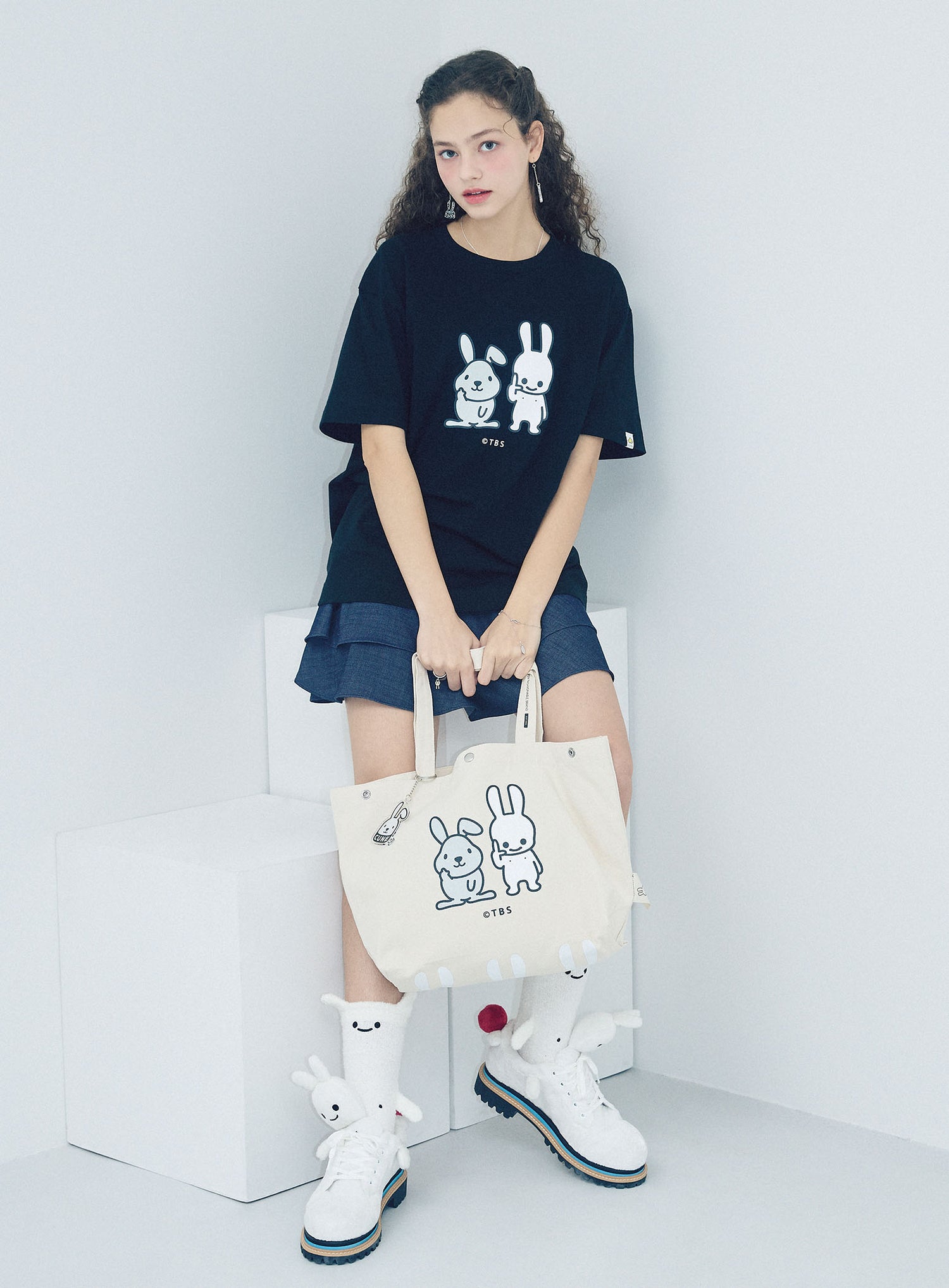 ラヴィット! COLLAB ベーシックコットントートバッグ ラッピーとうさちゃん