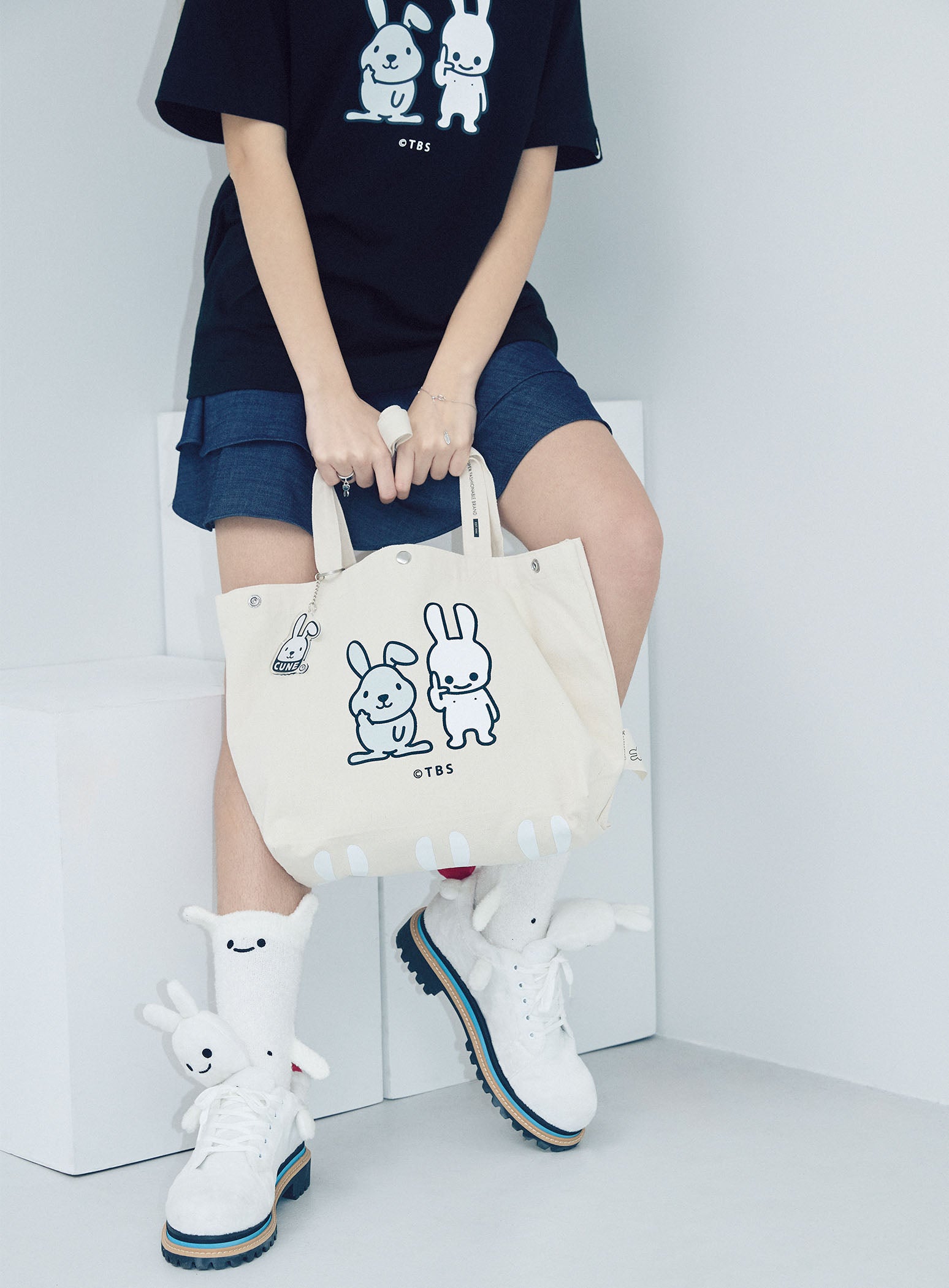 ラヴィット! COLLAB ベーシックコットントートバッグ ラッピーとうさ