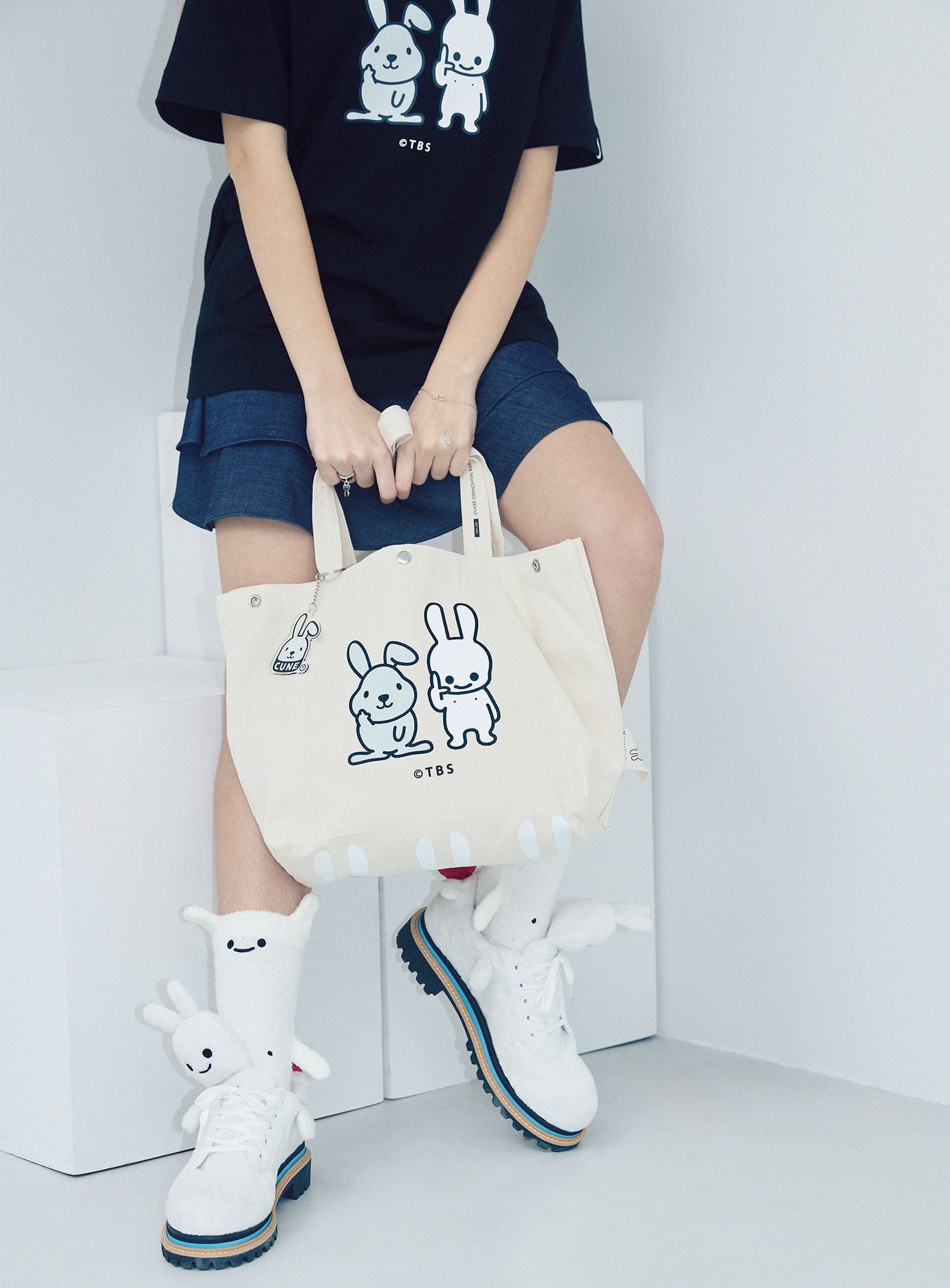 ラヴィット! COLLAB ベーシックコットントートバッグ ラッピーとうさちゃん