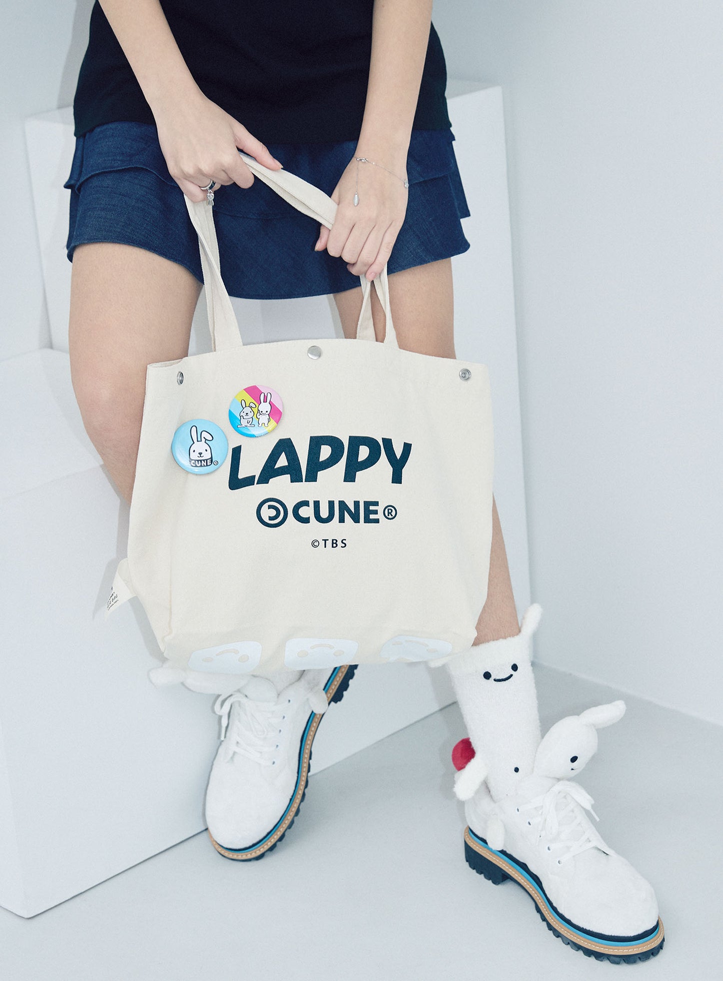 ラヴィット! COLLAB ベーシックコットントートバッグ ラッピーとうさちゃん