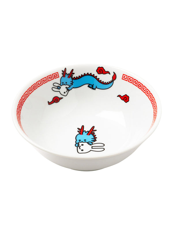 青いりゅうちゃんとウサギのラーメンどんぶり