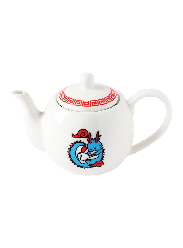 青いりゅうちゃんとウサギのポット