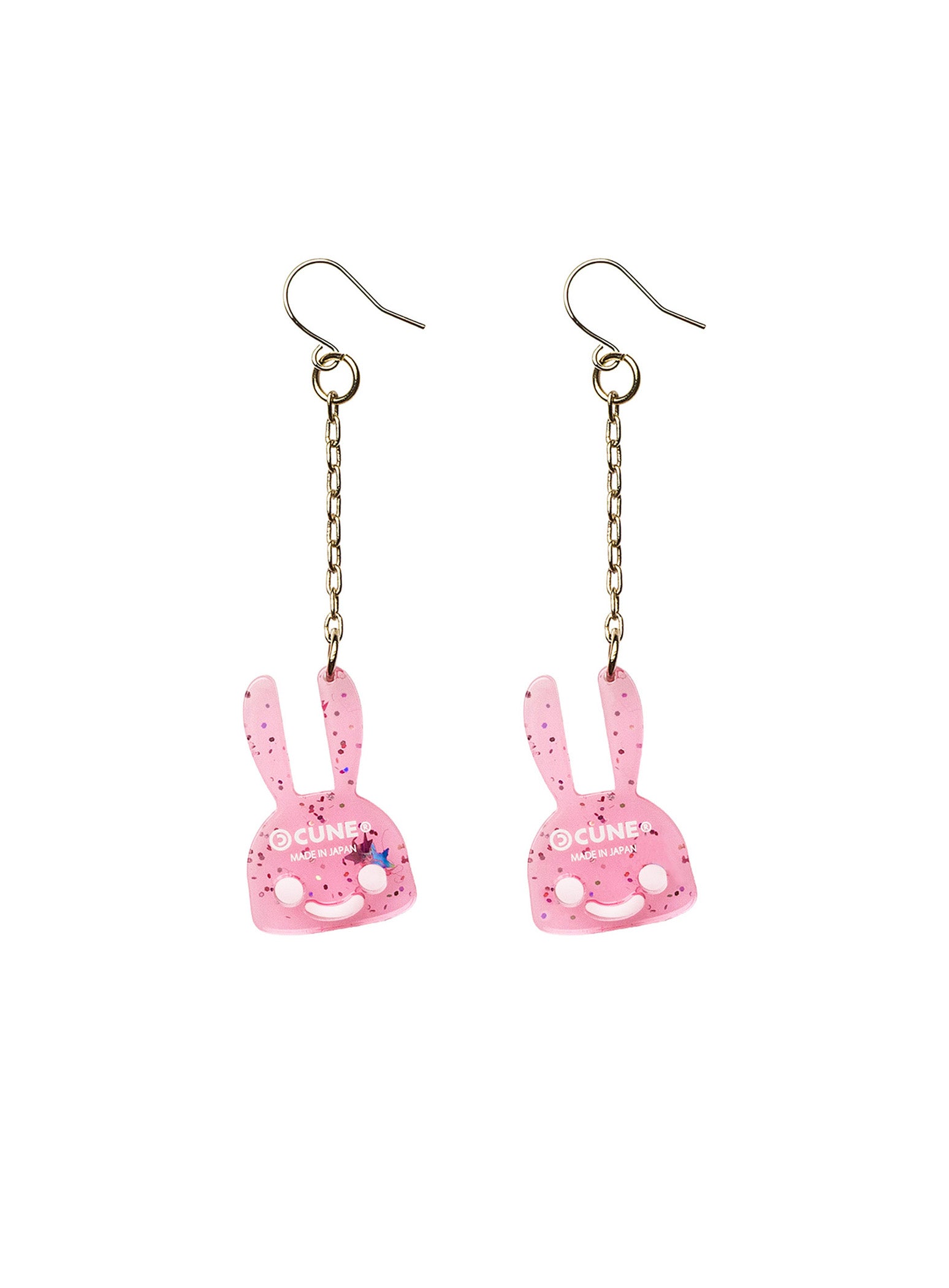 にんじん大好き！うさちゃんピアス（ピンク） クリアウサギピアス 2P – CUNE