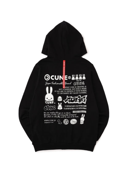 CUNE ZIP PARKA ロゴと文章