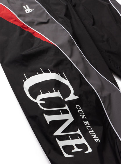 TEAM CUNE ナイロンワイドトラックパンツ BLACK