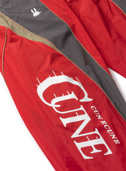 TEAM CUNE ナイロンワイドトラックパンツ RED