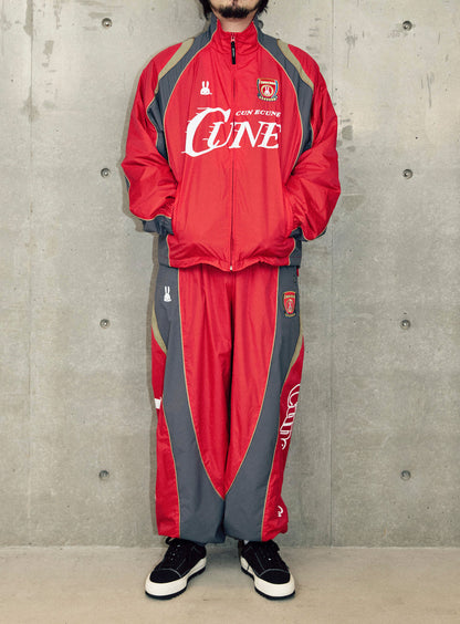 TEAM CUNE ナイロンワイドトラックパンツ RED