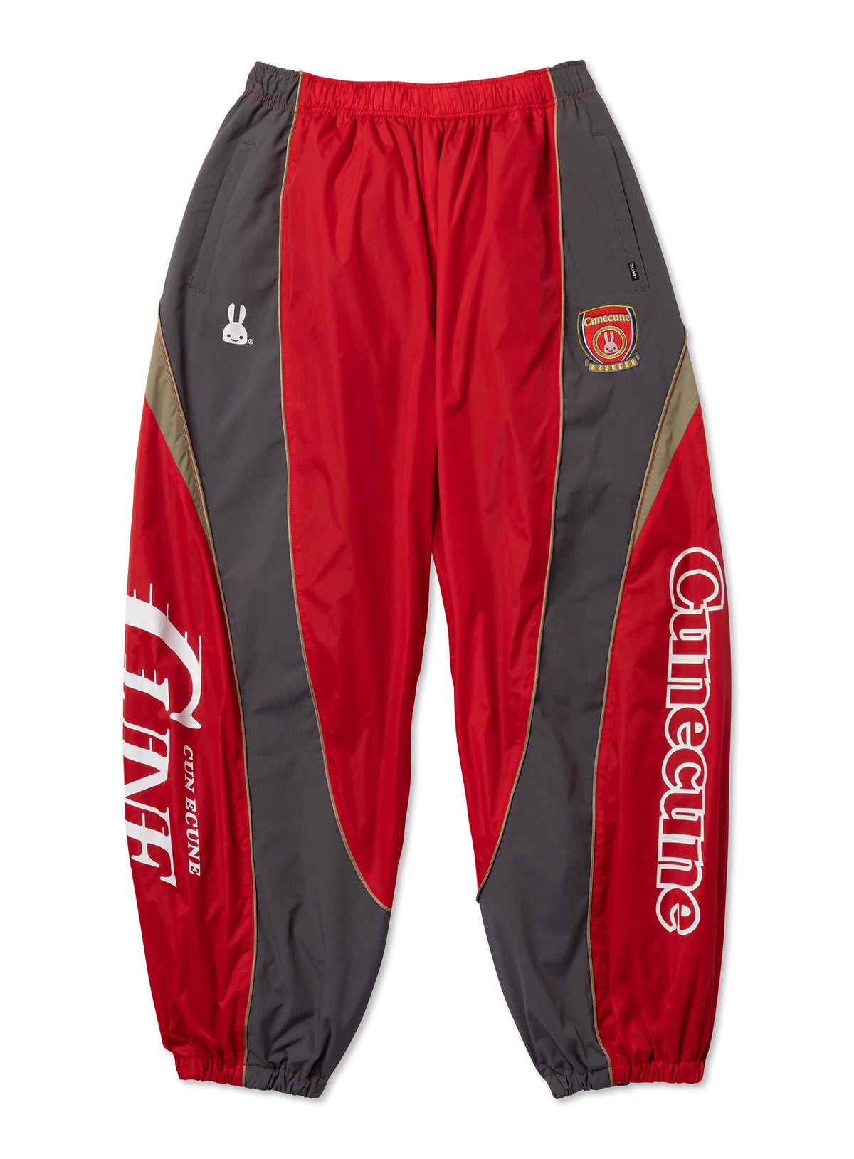 TEAM CUNE ナイロンワイドトラックパンツ RED